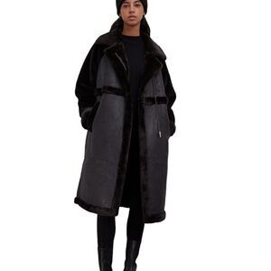 Edited Anje Faux Fur Vegan Coat Sz 8 NWT